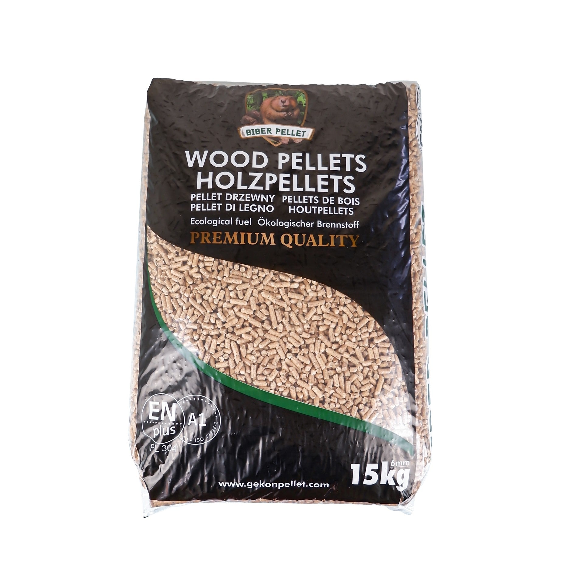 Biber Holzpellets Einstreu – 64 × 15 kg (960 kg) Palette