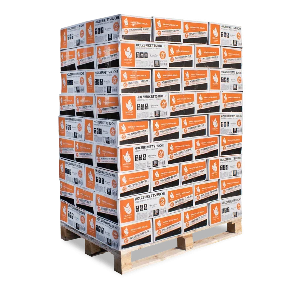 Buchen Nestro Briketts – 12 kg Box – Palette 81× (972 kg)