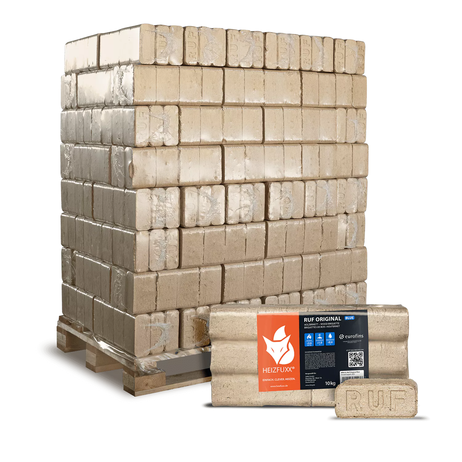 RUF Original Blue Weichholzbriketts – 960 kg Palette