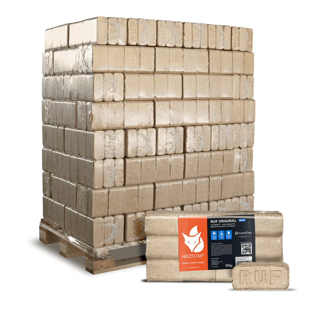 RUF Original Blue Weichholzbriketts – 960 kg Palette