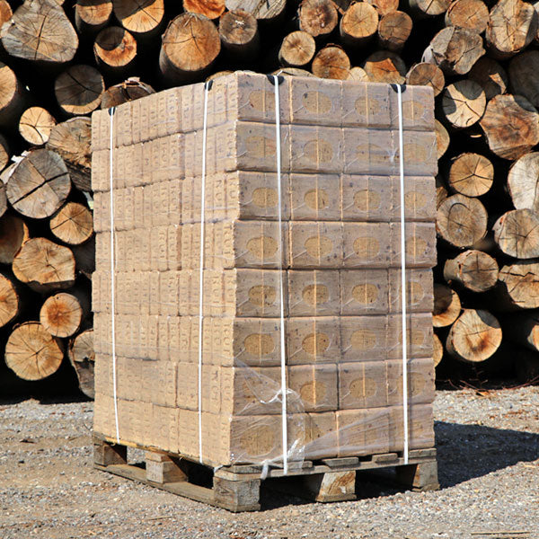 RUF Holzbriketts 960 kg Palette – 96 × 10 kg – DIN EN ISO 17225-3 – „Unser Sparfuchs